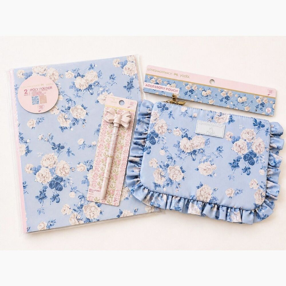 LoveShackFancy x Yoobi 4-Piece Floral School Supply Set — NEW